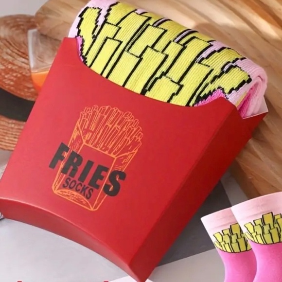 Other - French Fry Socks in French Fry Box - Unisex NWT